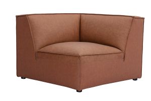 Module d'angle central pour canapé en cuir marron SPLIT