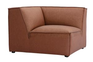 Module d'angle central pour canapé en cuir marron SPLIT