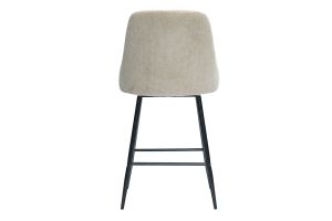 Tabourets de bar pivotants 360° en tissu chenille beige et métal H66 cm (lot de 2) HASTA