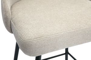 Tabourets de bar pivotants 360° en tissu chenille beige et métal H66 cm (lot de 2) HASTA