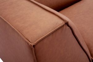 Module d'angle central pour canapé en cuir marron SPLIT