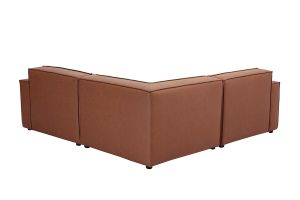 Canapé d'angle modulable vintage 3 places en cuir marron SPLIT