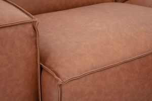 Canapé d'angle modulable vintage 3 places en cuir marron SPLIT