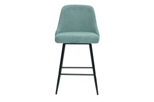 Tabourets de bar pivotants 360° en tissu chenille vert céladon et métal H66 cm (lot de 2) HASTA