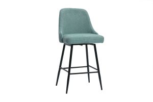 Tabourets de bar pivotants 360° en tissu chenille vert céladon et métal H66 cm (lot de 2) HASTA