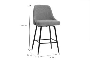 Tabourets de bar pivotants 360° en tissu chenille vert céladon et métal H66 cm (lot de 2) HASTA