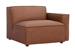 Module d'angle droit pour canapé en cuir marron SPLIT