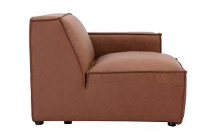 Module d'angle droit pour canapé en cuir marron SPLIT