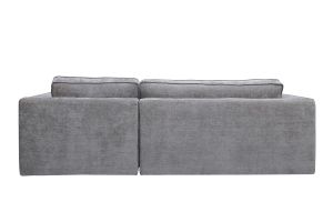 Divano ad angolo destro design in tessuto effetto velluto testurizzato grigio 3 posti GRAMMY