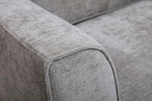 Divano ad angolo destro design in tessuto effetto velluto testurizzato grigio 3 posti GRAMMY