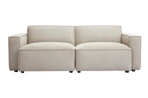 Canapé modulable 3 places en tissu effet velours texturé beige SPLIT