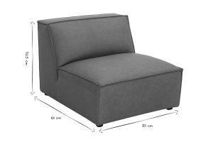 Module droit pour canapé en cuir marron SPLIT