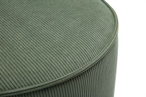 Pouf rond en velours côtelé vert kaki D40 cm PAUL