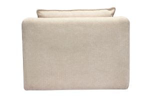 Fauteuil convertible en tissu effet velours texturé beige MAHAUT