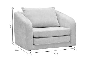 Fauteuil convertible en tissu effet velours texturé beige MAHAUT