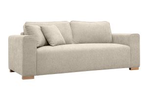 Canapé design 3 places en tissu effet velours texturé beige PEPPER