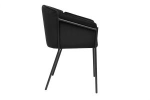 Chaise design noire en tissu velours et métal BRIANE