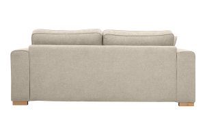 Canapé design 3 places en tissu effet velours texturé beige PEPPER