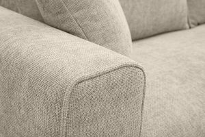 Canapé design 3 places en tissu effet velours texturé beige PEPPER