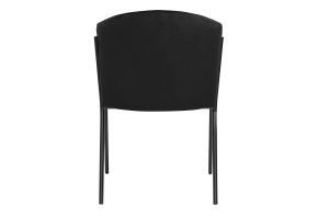 Chaise design noire en tissu velours et métal BRIANE