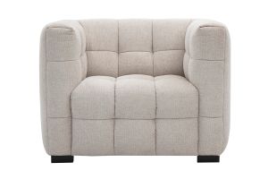 Fauteuil design en tissu effet velours texturé beige CORTO