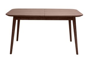 Table extensible rallonges intégrées rectangulaire en bois foncé noyer L140-170 cm ANK