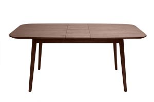 Table extensible rallonges intégrées rectangulaire en bois foncé noyer L140-170 cm ANK