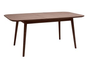 Table extensible rallonges intégrées rectangulaire en bois foncé noyer L140-170 cm ANK