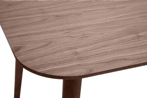 Table extensible rallonges intégrées rectangulaire en bois foncé noyer L140-170 cm ANK