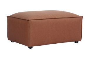 Pouf repose pieds en cuir marron SPLIT