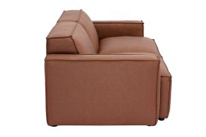 Canapé modulable vintage 3 places en cuir marron SPLIT
