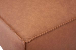 Pouf repose pieds en cuir marron SPLIT
