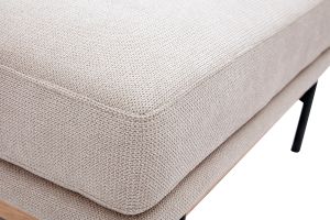 Pouf repose pieds en tissu chenille beige et métal noir TODD