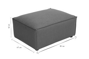 Pouf repose pieds en cuir marron SPLIT