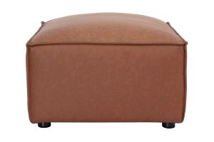Pouf repose pieds en cuir marron SPLIT