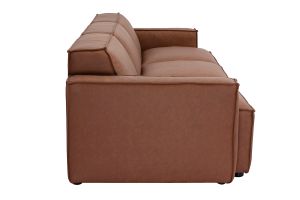 Canapé modulable vintage 4 places en cuir marron SPLIT