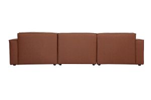 Canapé modulable vintage 4 places en cuir marron SPLIT