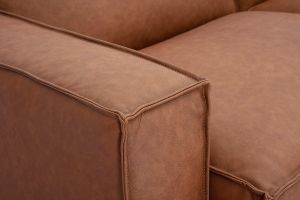 Canapé modulable vintage 4 places en cuir marron SPLIT