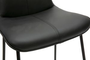 Tabourets de bar noirs et métal H65 cm (lot de 2) BOOST