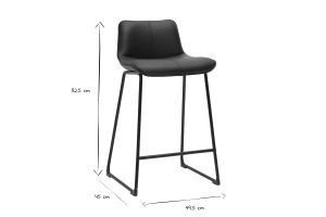 Tabourets de bar noirs et métal H65 cm (lot de 2) BOOST