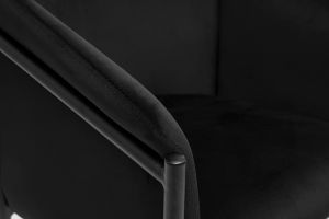 Chaise design noire en tissu velours et métal BRIANE