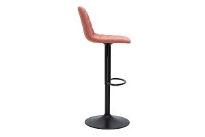 Tabourets de bar réglables en tissu effet velours texturé terracotta et métal (lot de 2) SAURY