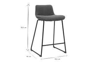 Tabourets de bar en tissu vert kaki et métal H65 cm (lot de 2) BOOST