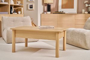 Table basse relevable finition bois chêne L100 cm BOLSO