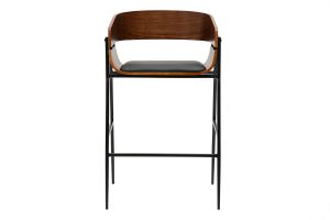 Sgabelli da bar design in legno scuro e metallo nero (set di 2) WESS
