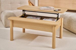 Table basse relevable finition bois chêne L100 cm BOLSO