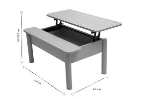 Table basse relevable finition bois chêne L100 cm BOLSO