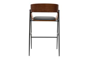 Sgabelli da bar design in legno scuro e metallo nero (set di 2) WESS