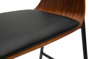 Sgabelli da bar design in legno scuro e metallo nero (set di 2) WESS