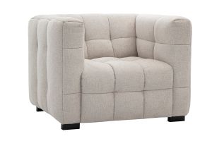Fauteuil design en tissu effet velours texturé beige CORTO